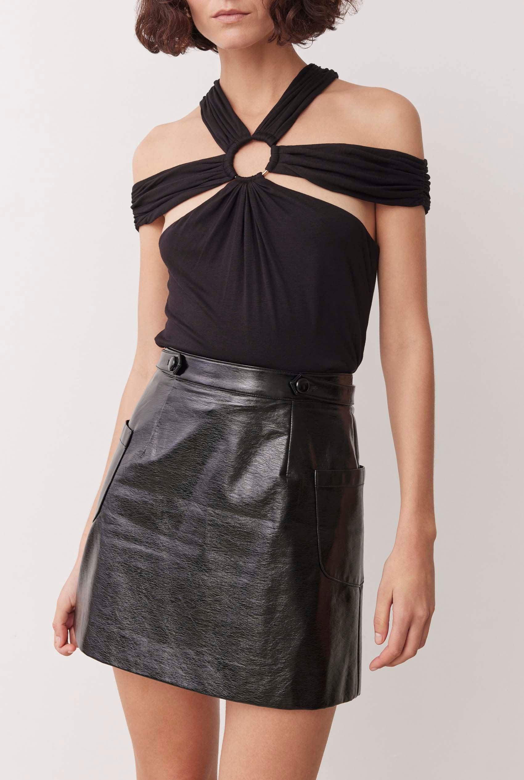 LANEWAY SKIRT IN PATENT NOIR
