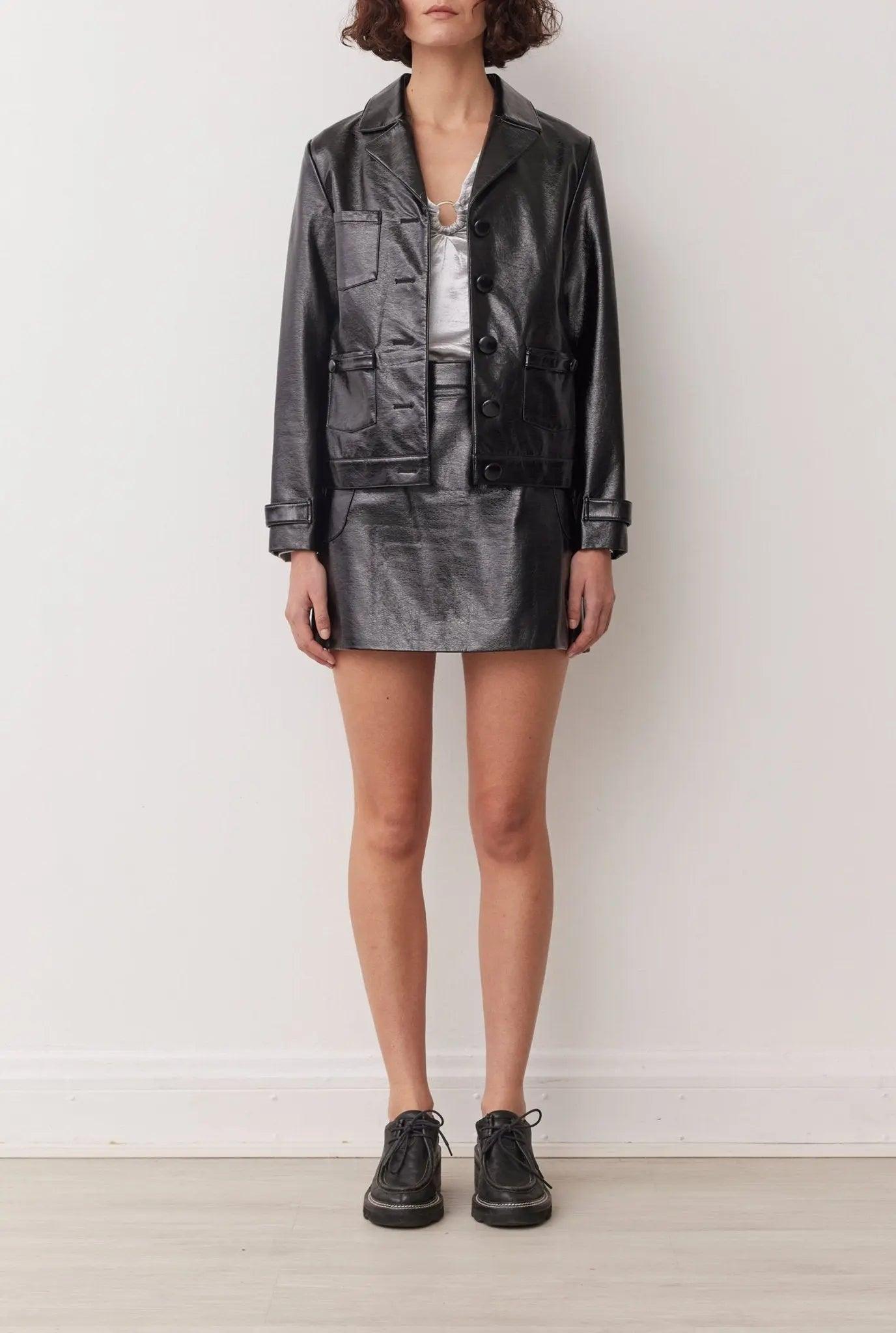 LANEWAY SKIRT IN PATENT NOIR