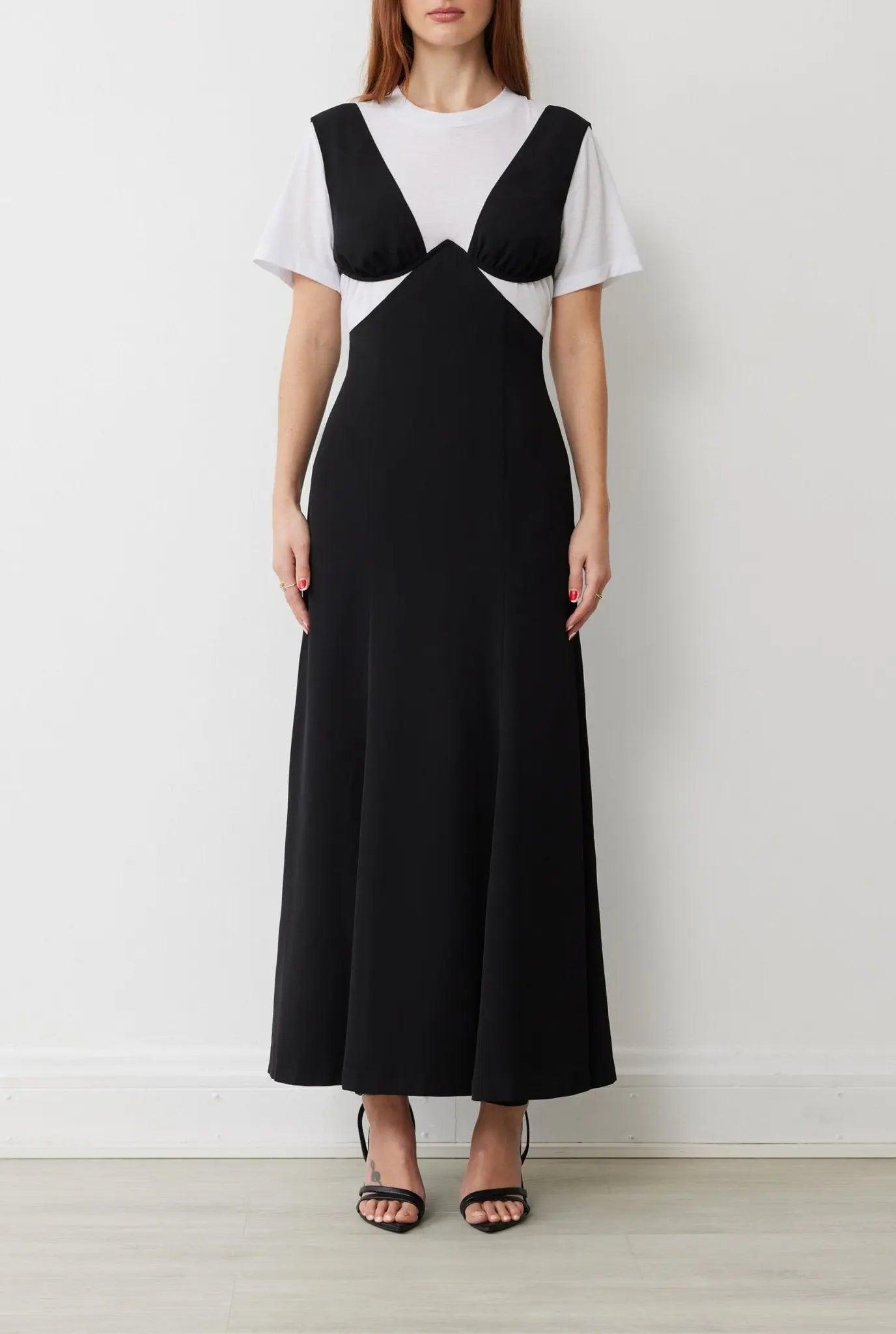MAGGIE DRESS IN NOIR/WHITE
