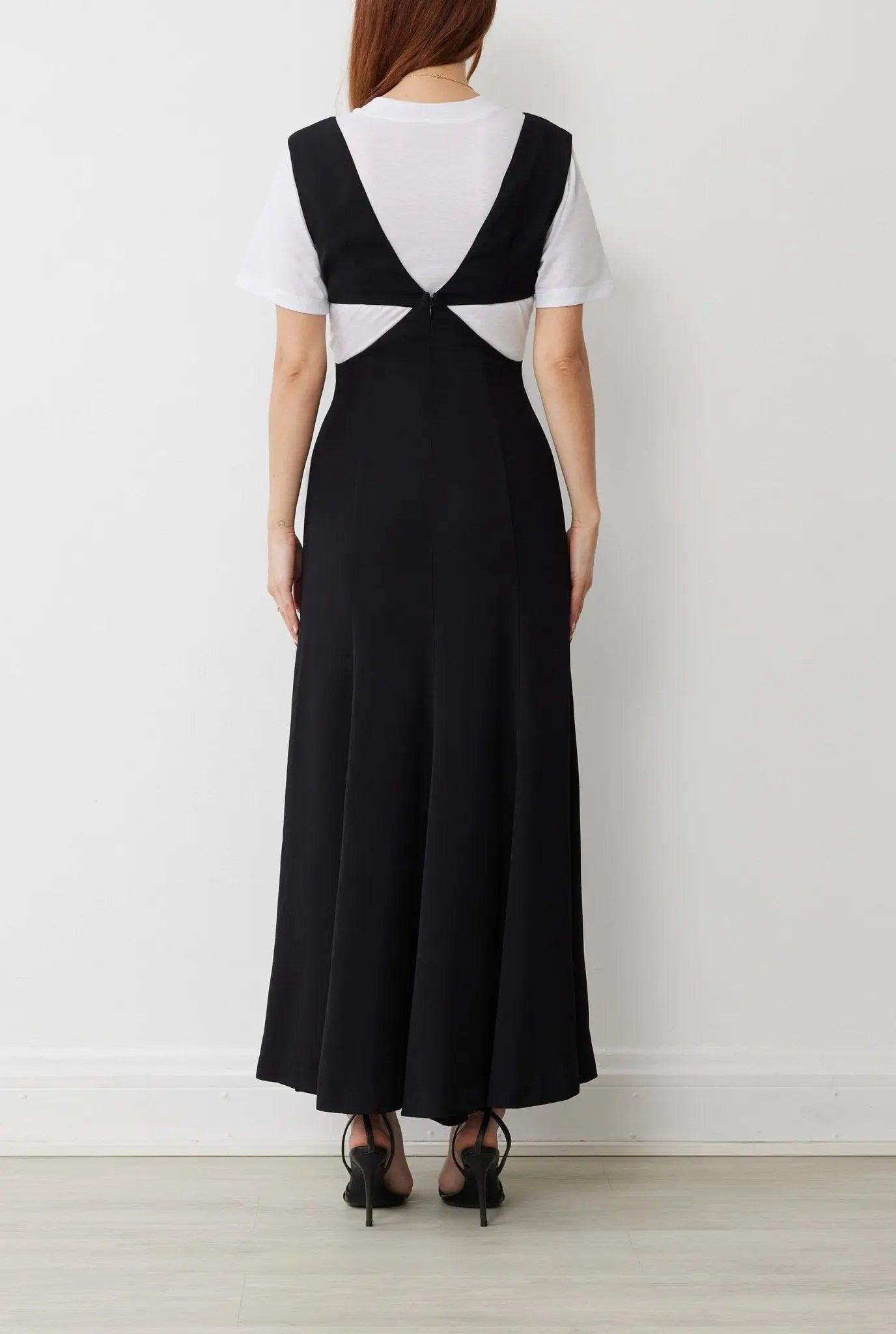MAGGIE DRESS IN NOIR/WHITE