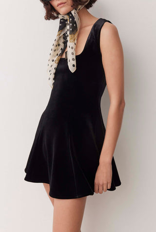 ARABELLA VELVET DRESS IN NOIR