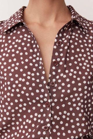 SARA SHIRT IN TRUFFLE SPOT