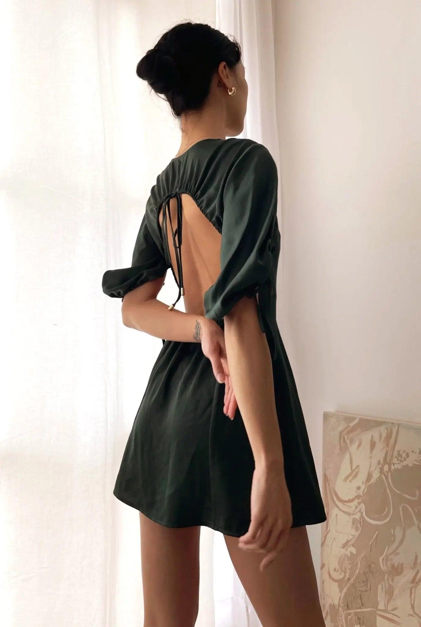 BOBBIE DRESS IN DEEP GREEN