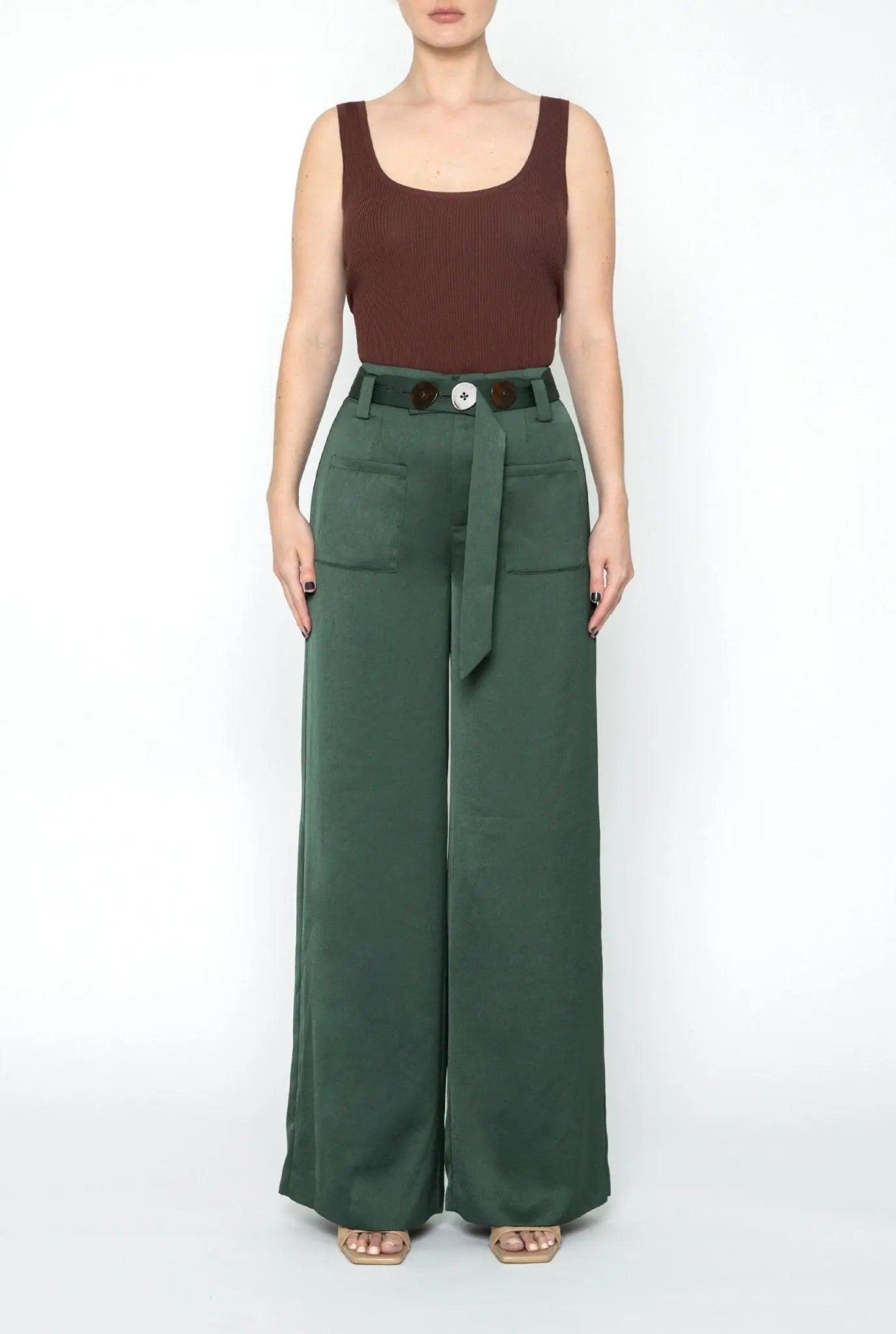 CARLTON PANT IN DEEP GREEN