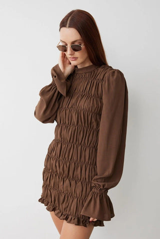 CHLOE DRESS IN COFFEE