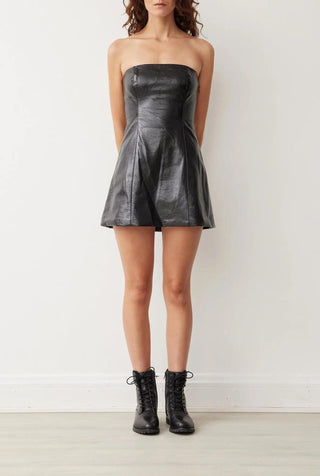 EVA DRESS IN PATENT NOIR