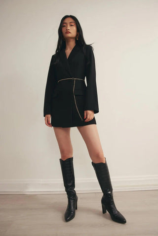 FRANKIE BLAZER DRESS IN NOIR