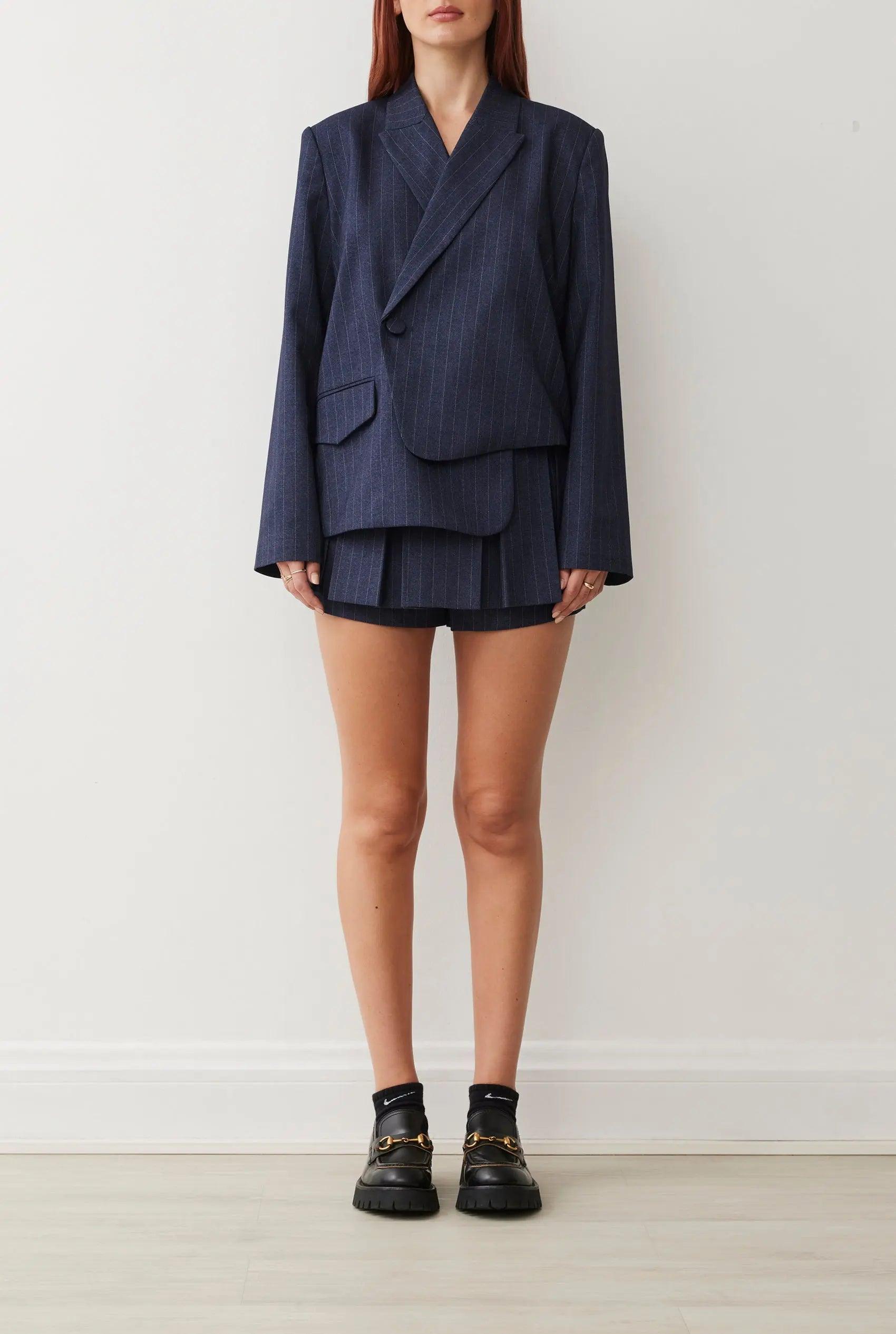 HARPER BLAZER IN NAVY PINSTRIPE BOSKEMPER