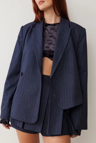 HARPER BLAZER IN NAVY PINSTRIPE BOSKEMPER