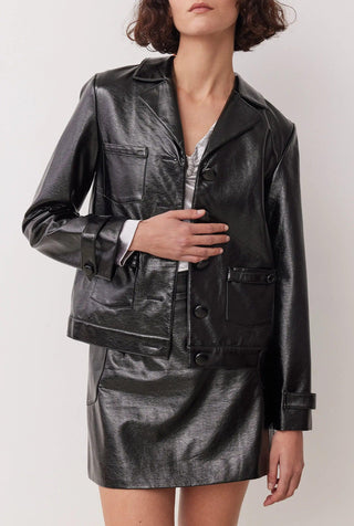 LANEWAY PU JACKET IN NOIR BOSKEMPER