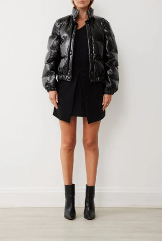 LANEWAY PUFFER IN PATENT NOIR