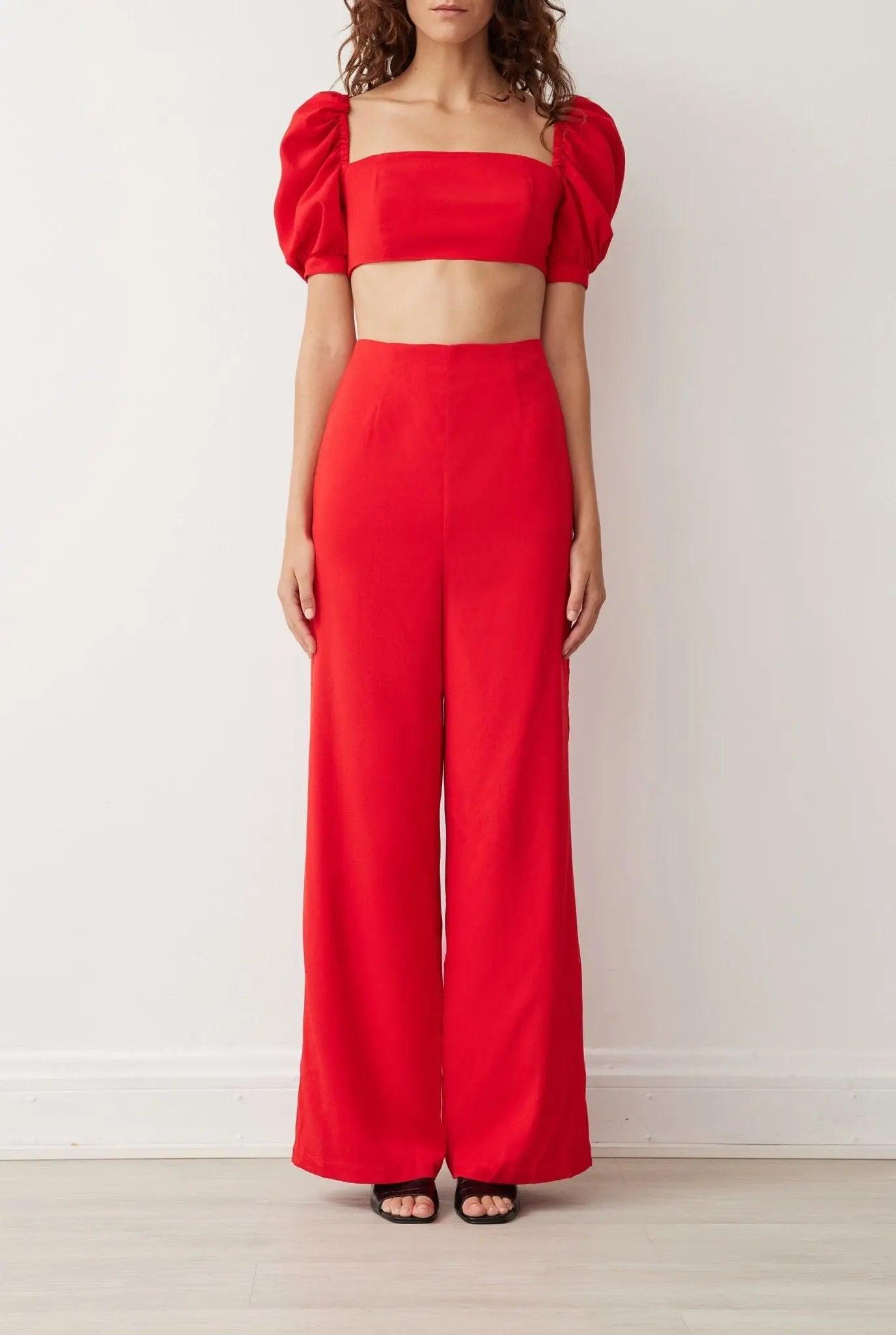 LOREN JUMPSUIT IN FLAME RED BOSKEMPER