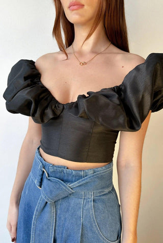 MAGNOLIA TOP IN NOIR