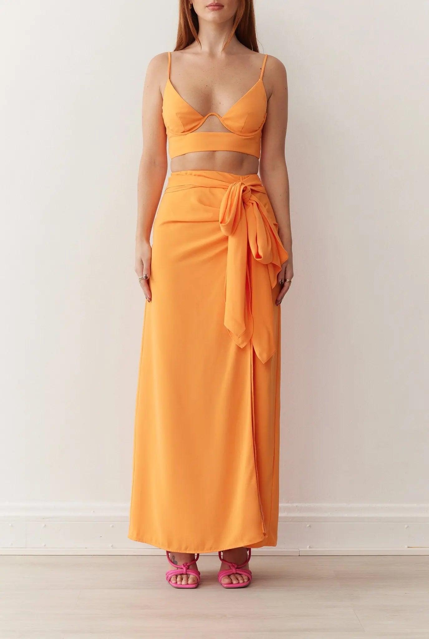 SOUTH SKIRT IN TANGERINE