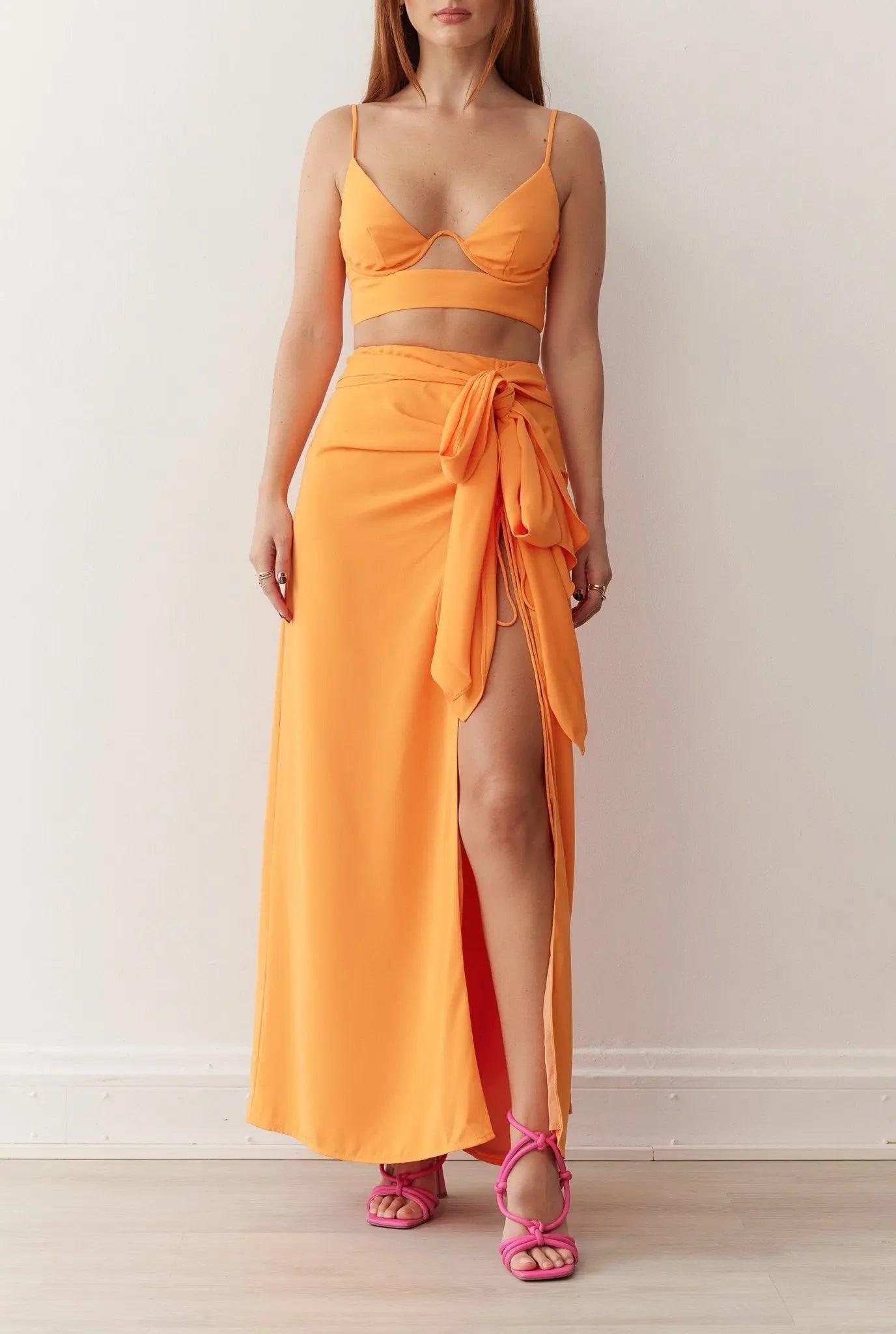 SOUTH SKIRT IN TANGERINE