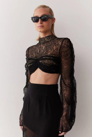 STEVIE CROP TOP IN NOIR