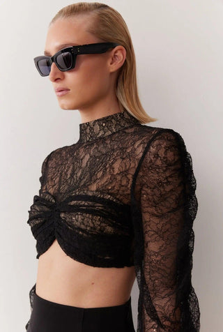 STEVIE CROP TOP IN NOIR