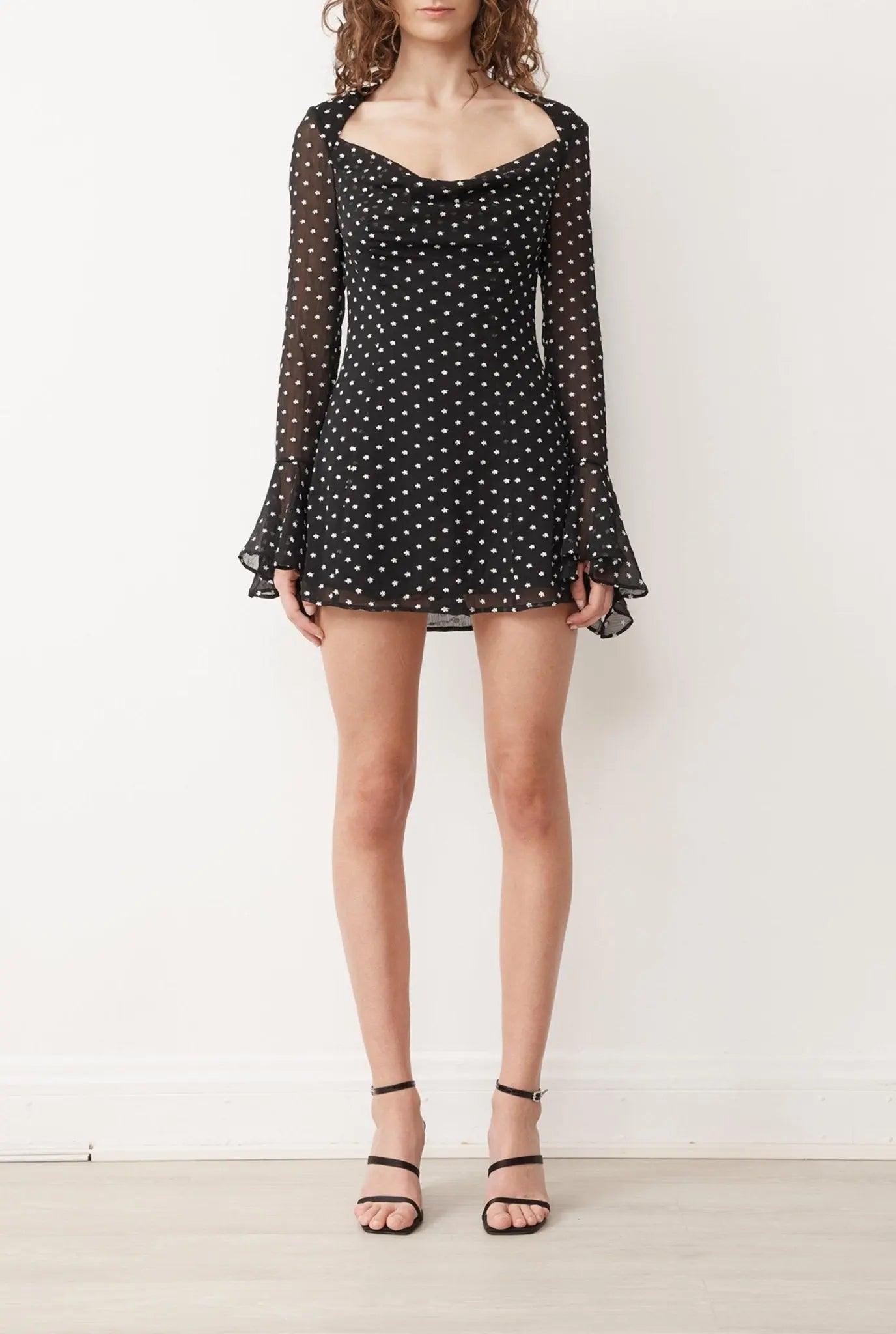 OIA DRESS IN NOIR/WHITE