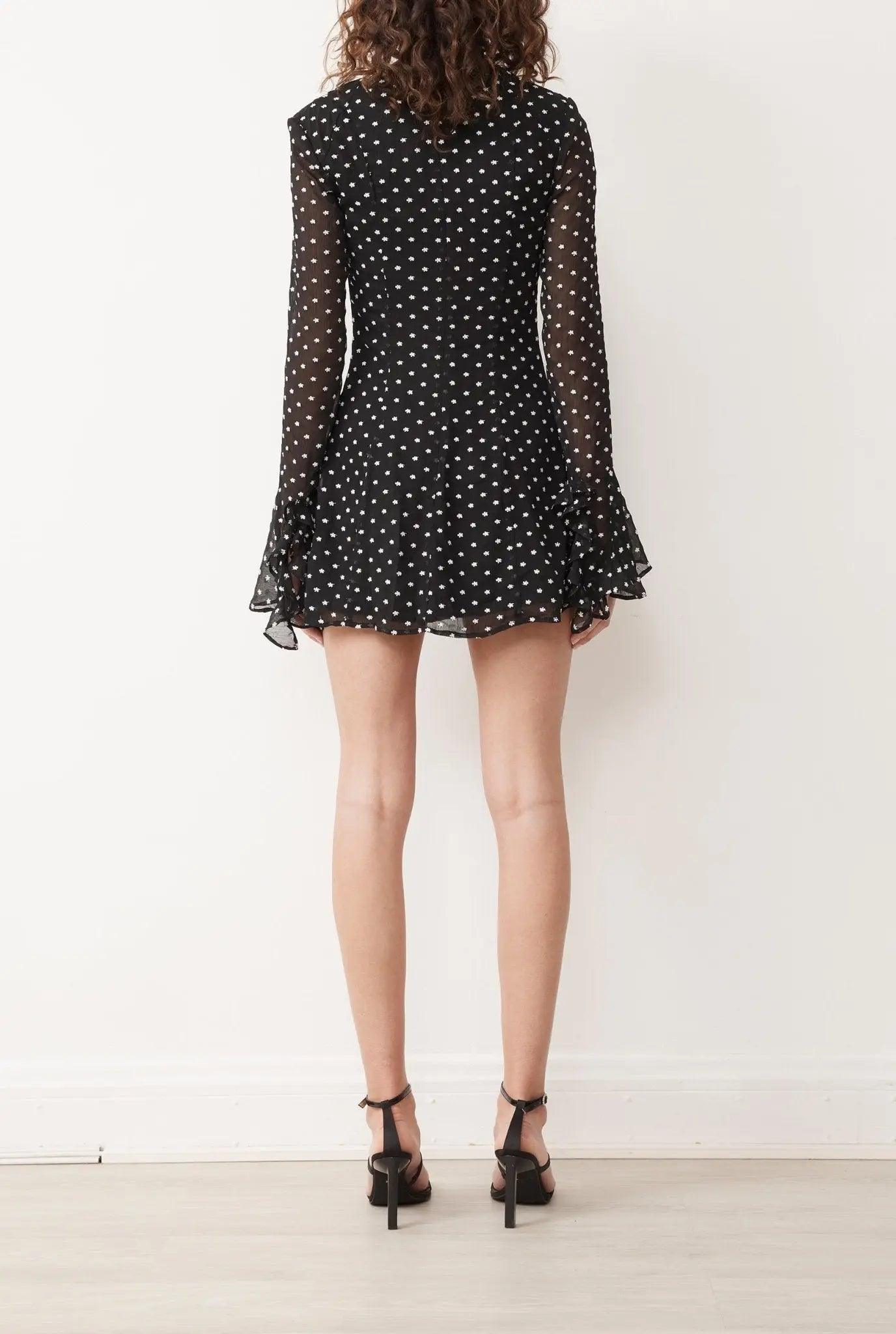 OIA DRESS IN NOIR/WHITE