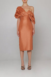 Aimi Midi Dress in Copper - BOSKEMPER
