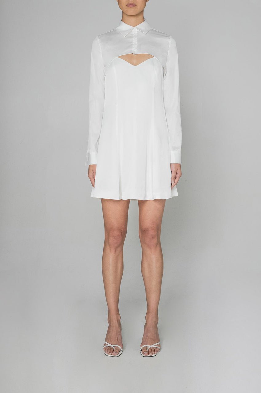 Cassie Crop Shirt in White - BOSKEMPER