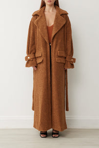 Costes Coat in Brown Shearling - BOSKEMPER