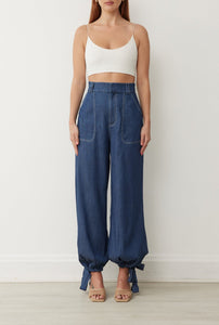 Evelyn Pant in Cobalt Chambray - BOSKEMPER