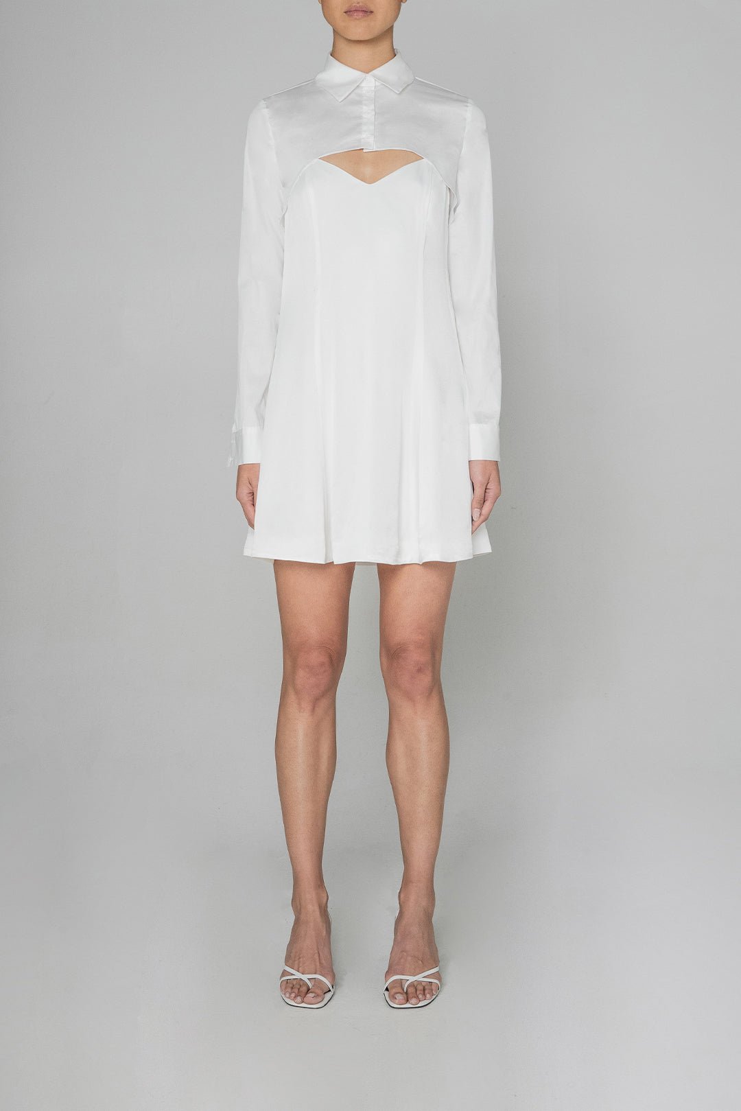 Shirt Dress in White - BOSKEMPER