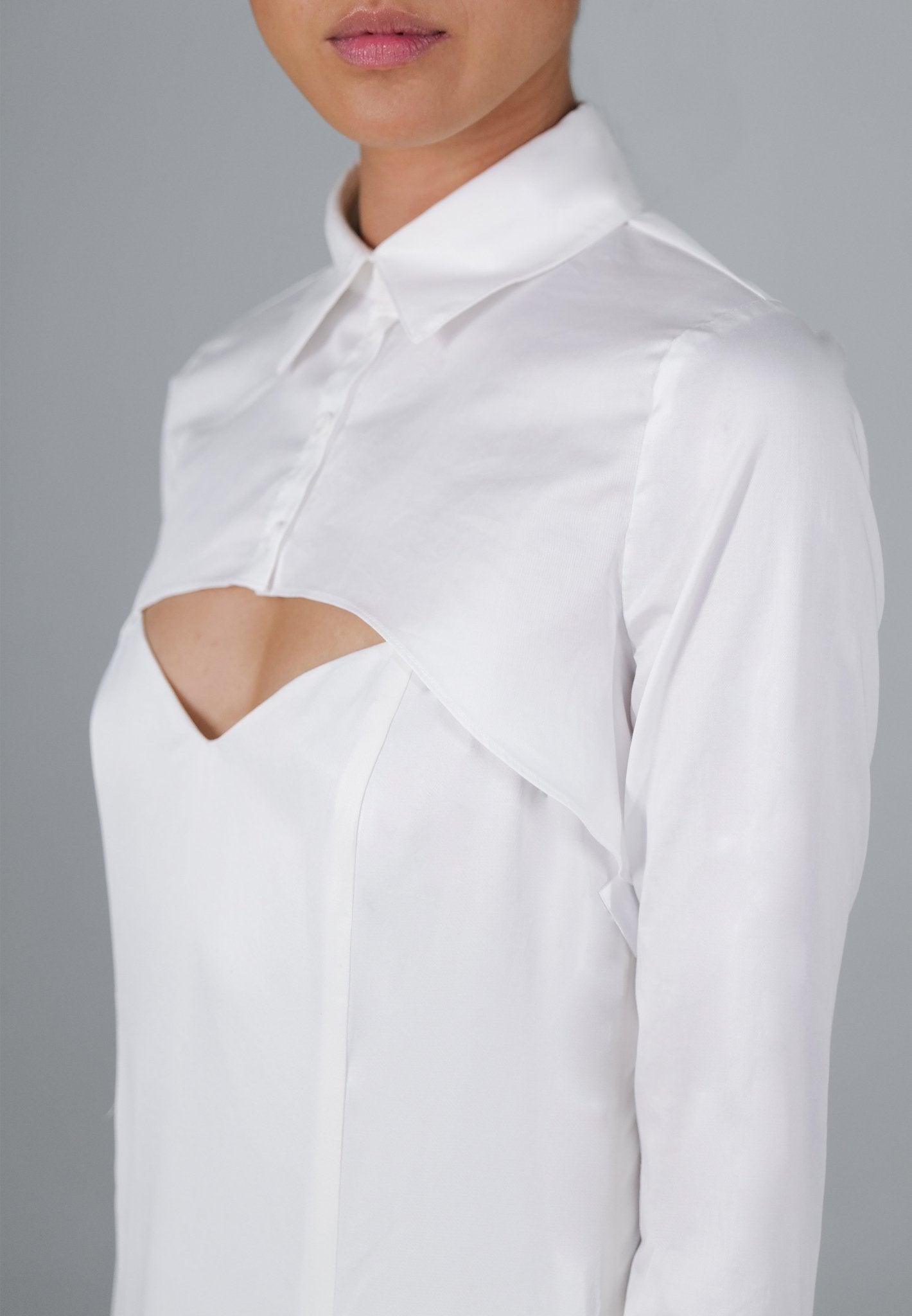 Shirt Dress in White - BOSKEMPER