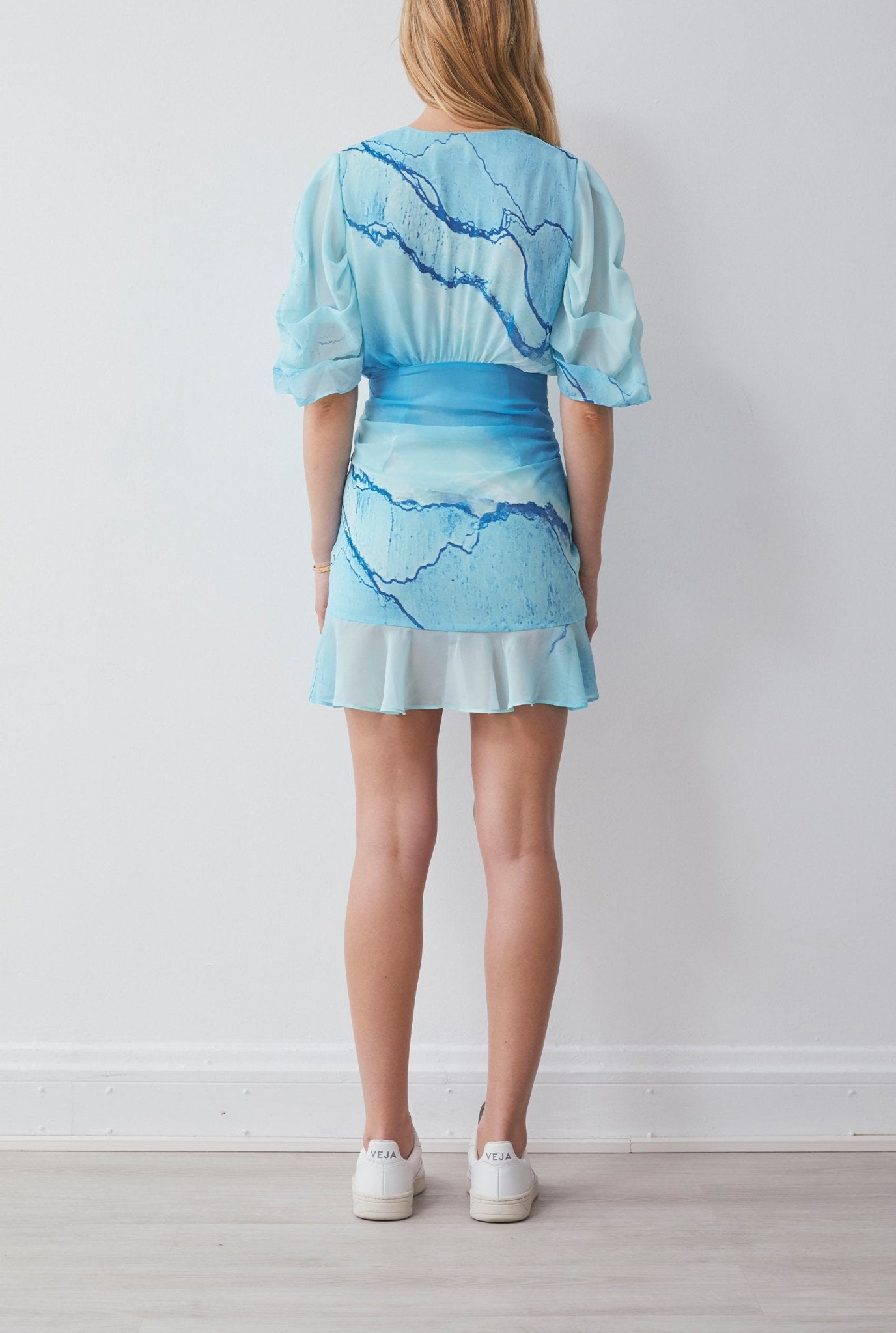 Tropics Mini Dress in Coastline Print - BOSKEMPER